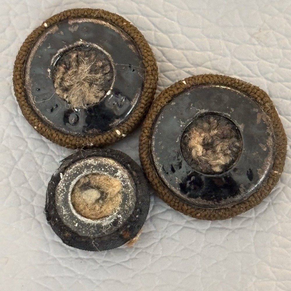 Vintage Fabric Covered Button Lot 1930s–50s Wool Tweed Satin & Thread Wrapped - Picture 12 of 16